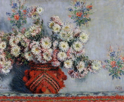Chrysanthemums, 1878 (oil on canvas) by Claude Monet - print