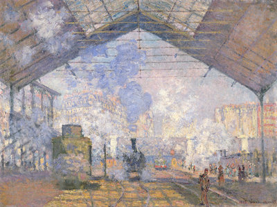 The Gare St. Lazare, 1877 (oil on canvas) by Claude Monet - print