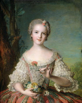 Portrait of Madame Louise de France (1737-87) at Fontevrault, 1748 (oil on canvas) by Jean-Marc Nattier - print