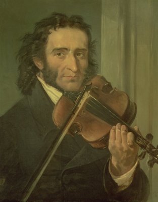 Fine Art Print of Portrait of Niccolo Paganini by Italian School