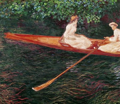 Boating on the river Epte, c.1889-1890 (oil on canvas) by Claude Monet - print