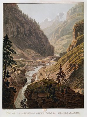Fine Art Print of View of the New Simplon Pass, 1811 by Mathias Gabriel Lory