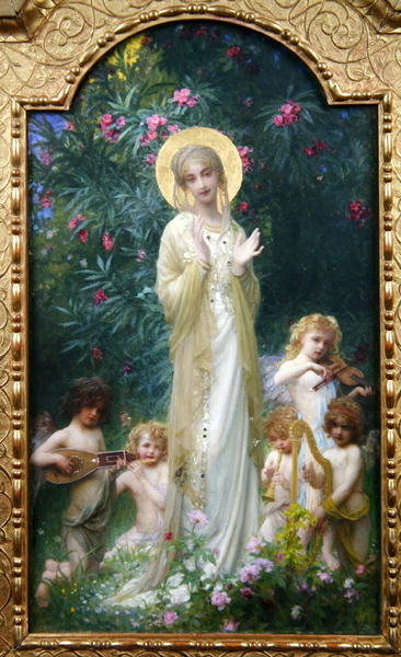 The Virgin in Paradise (oil on canvas) by Antoine Auguste Ernest Herbert or Hebert - print