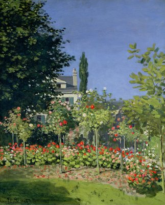 Flowering Garden at Sainte-Adresse, c.1866 (oil on canvas) by Claude Monet - print
