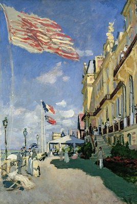 The Hotel des Roches Noires at Trouville, 1870 (oil on canvas) by Claude Monet - print