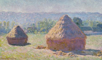 Grainstacks at the end of the Summer, Morning effect, 1891 (oil on canvas) by Claude Monet - print