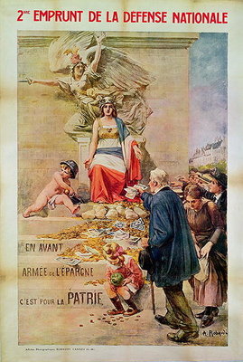 Poster for the Second Loan for National Defence (colour litho) by Alcide Theophile Robaudi - print