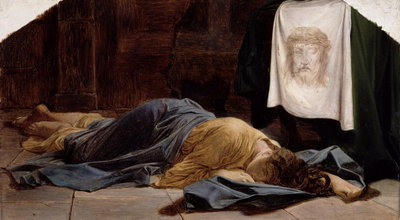 Saint Veronica (oil on panel) by Hippolyte Delaroche - print