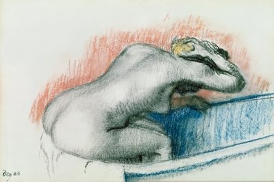 Woman Washing in the Bath, c.1892 (pastel on card) by Edgar Degas - print