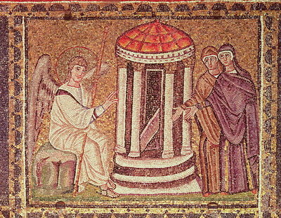 Fine Art Print of The Marys at the Tomb, Scenes from the Life of Christ by Byzantine School