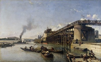 Fine Art Print of View of Paris, the Seine or l'Estacade, 1853 by Johan-Barthold Jongkind