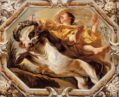 Taurus, from the Signs of the Zodiac (oil on canvas) (see also 196700 to 196711) by Jacob Jordaens - print