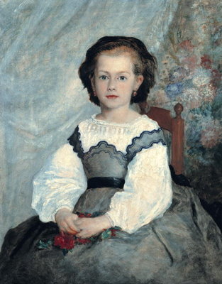 Portrait of Mademoiselle Romaine Lacaux, 1864 (oil on canvas) by Pierre Auguste Renoir - print