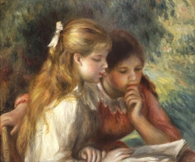 The Reading, c.1890-95 (oil on canvas) by Pierre Auguste Renoir - print
