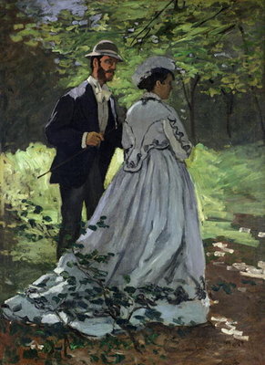 The Promenaders, or Bazille and Camille, 1865 (oil on canvas) by Claude Monet - print