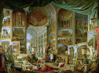 Fine Art Print of Gallery of Views of Ancient Rome, 1758 by Giovanni Paolo Pannini or Panini