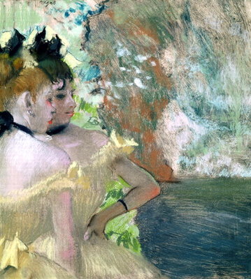 Dancers in the Wings (pastel on paper) by Edgar Degas - print