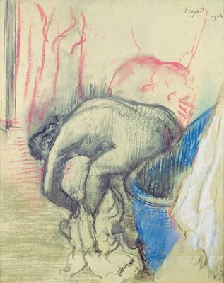 After the Bath, 1903 (pastel on paper) by Edgar Degas - print