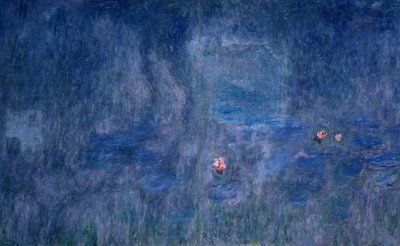 Waterlilies: Reflections of Trees, detail from the central section, 1915-26 (oil on canvas) by Claude Monet - print