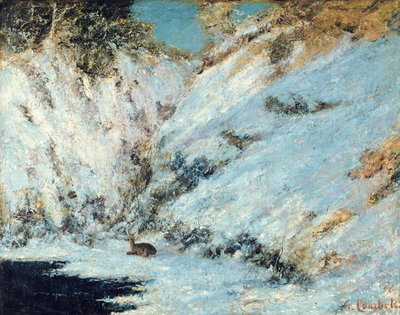 Snowy Landscape, 1866 (oil on canvas) by Gustave Courbet - print