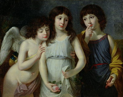 The Three Children of Monsieur Langlois (oil on canvas) by Robert Lefevre - print