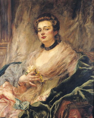 Portrait of the Artist's Wife (oil on canvas) by Eduardo-Leon Garrido - print