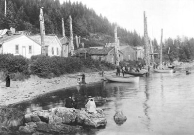 Village in Alaska, c.1900 (b/w photo) by American Photographer - print
