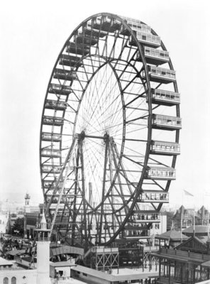 The ferris wheel at the World's Columbian Exposition of 1893 in Chicago (b/w photo) by American Photographer - print