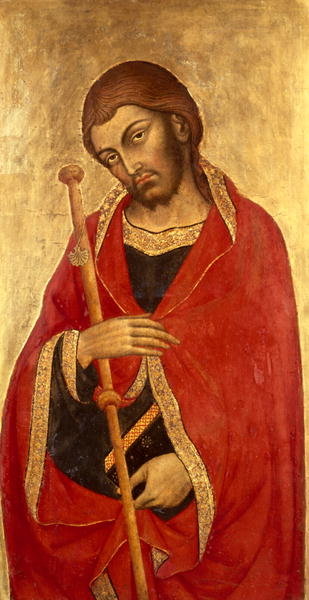 St. James the Great (tempera &amp; gold leaf on panel) by Taddeo di Bartolo - print