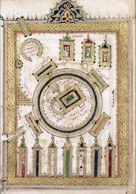 The Great Mosque of Mecca, from 'Dala'il al-Khayrat' (gouache on paper) by Islamic School - print