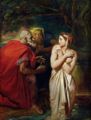 Fine Art Print of Susanna and the Elders, 1856 by Theodore Chasseriau