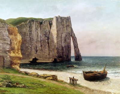 The Cliffs at Etretat, 1869 (oil on canvas) by Gustave Courbet - print