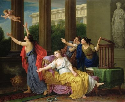 Cupid Fleeing from Slavery, 1789 (oil on canvas) by Joseph-Marie, the Elder Vien - print