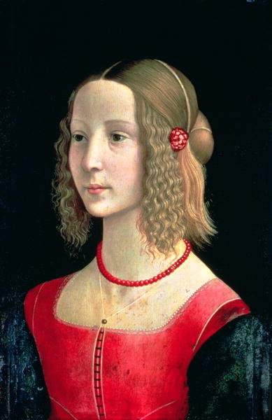Portrait of a Girl, c.1490 (tempera on panel) by Domenico Ghirlandaio - print
