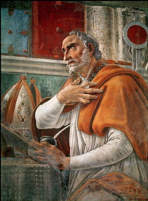 St. Augustine in his Cell, c.1480 (fresco) (detail of 29143) by Sandro Botticelli - print