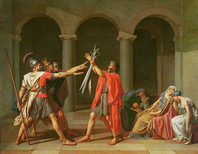 The Oath of Horatii, 1784 (oil on canvas) by Jacques Louis David - print