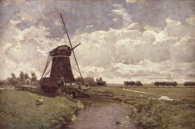 Windmill at Leidschendam (oil on canvas) by Paul Joseph Constantin Gabriel - print