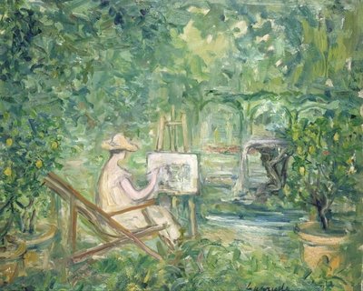 Woman Painting in a Landscape, 1900-10 (oil on canvas) by Pierre Laprade - print