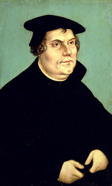 Martin Luther (1483-1546) (oil on panel) by Lucas, the Elder Cranach - print