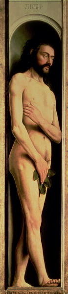 Fine Art Print of Adam, from the left wing of the Ghent Altarpiece, 1432 by Hubert Eyck