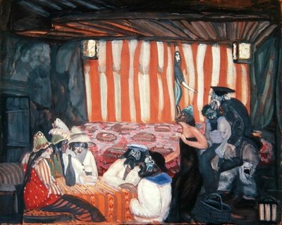 Cabaret II, 1918 (oil on canvas) by Boris Dmitrievich Grigoriev - print