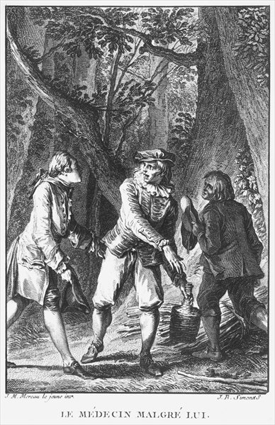 Fine Art Print of Illustration from 'The Doctor In Spite of Himself' by Jean Michel the Younger Moreau