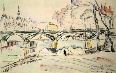 Fine Art Print of The Pont des Arts, 1924 by Paul Signac