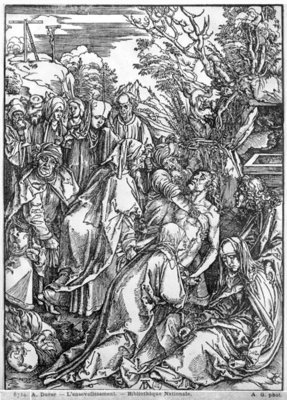Fine Art Print of The entombment of Christ, from 'The Great Passion' series, 1497-1500 by Albrecht Durer or Duerer