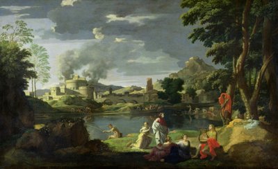 Orpheus and Eurydice (oil on canvas) by Nicolas Poussin - print