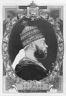 Fine Art Print of Negus of Ethiopia, Menelik II by French School