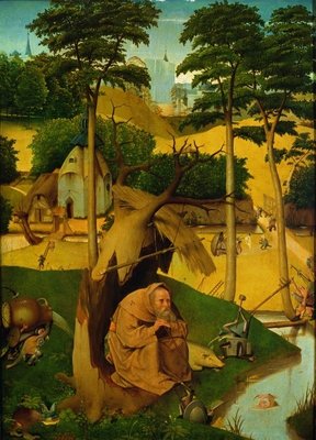 Temptation of St. Anthony, 1490 (oil on panel) by Hieronymus Bosch - print