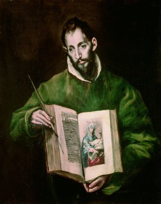 St. Luke (oil on canvas) by El Greco - print