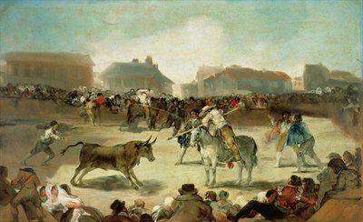 A Village Bullfight (oil on canvas) by Francisco Jose de Goya y Lucientes - print