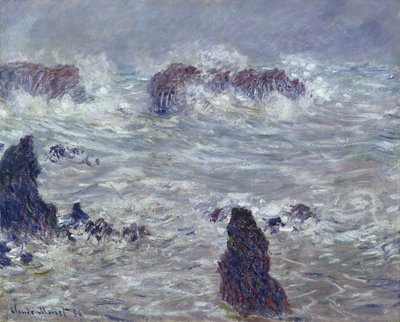 Storm, off the Coast of Belle-Ile, 1886 (oil on canvas) by Claude Monet - print